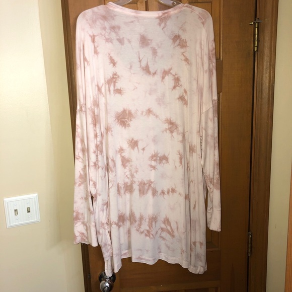 American Eagle Soft & Sexy Tee XXL long sleeve Light Pink/Dark Mauve Tie-Dyed - Picture 2 of 7